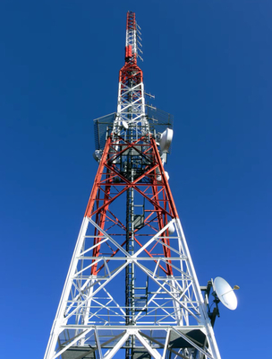 ایستگاه پایه 4G 5G منطقه ساحلی برج فولادی زاویه‌دار مخابراتی گالوانیزه گرم