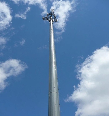 برج ارتباطات لوله ی تک گالوانیزه قابل تنظیم آسان برای نصب و پشتیبانی از 4G 5G
